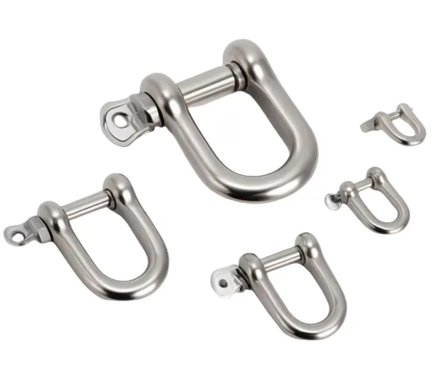 304 stainless steel bow/D shackles with screw pin or bolt-nut type