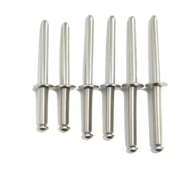 304 stainless steel blind (POP) rivets — open-end, dome/flat/countersunk heads